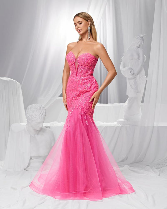 JMT-828426 Elegant Rose Pink Evening Dress for Women - Style SH0189