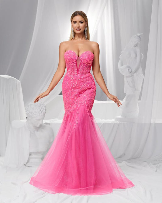 JMT-828426 Elegant Rose Pink Evening Dress for Women - Style SH0189
