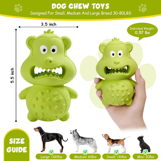 JMT-828490 Durable Natural Rubber Squeaky Dog Toy for Aggressive Chewers - Interactive and Long-Lasting Chew Toy for Medium to Large Dogs