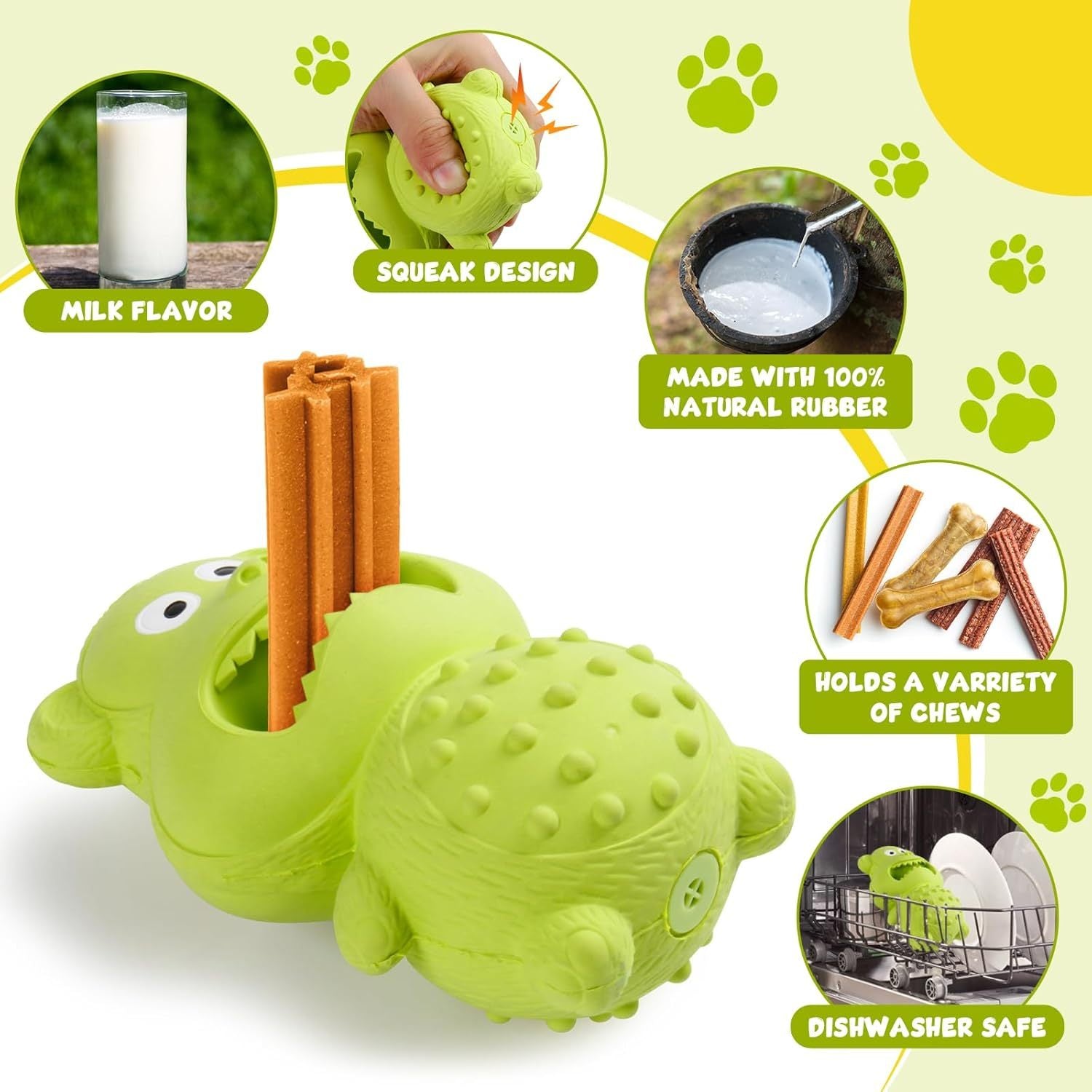 JMT-828490 Durable Natural Rubber Squeaky Dog Toy for Aggressive Chewers - Interactive and Long-Lasting Chew Toy for Medium to Large Dogs
