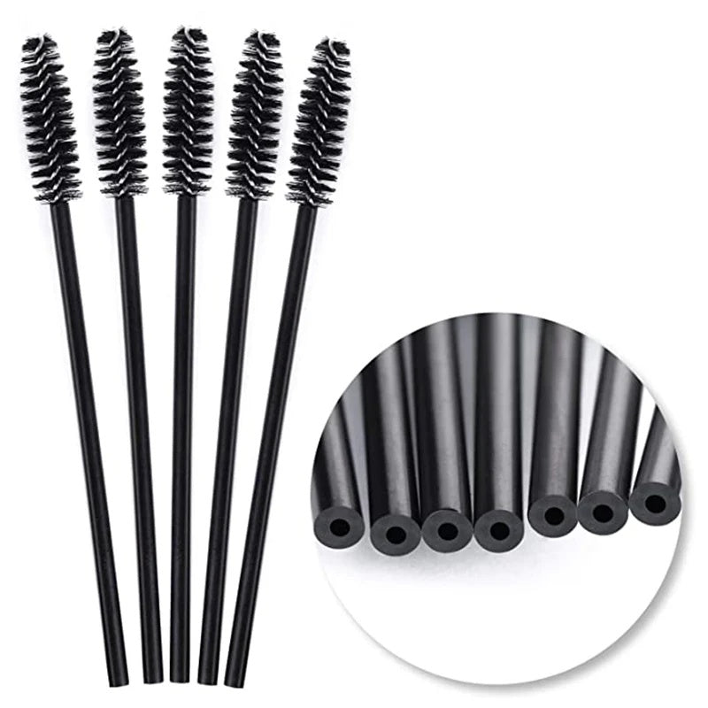 JMT-828618 50 Pcs Disposable Eyelash and Eyebrow Brushes with Soft Applicator Spoolies for Makeup Application