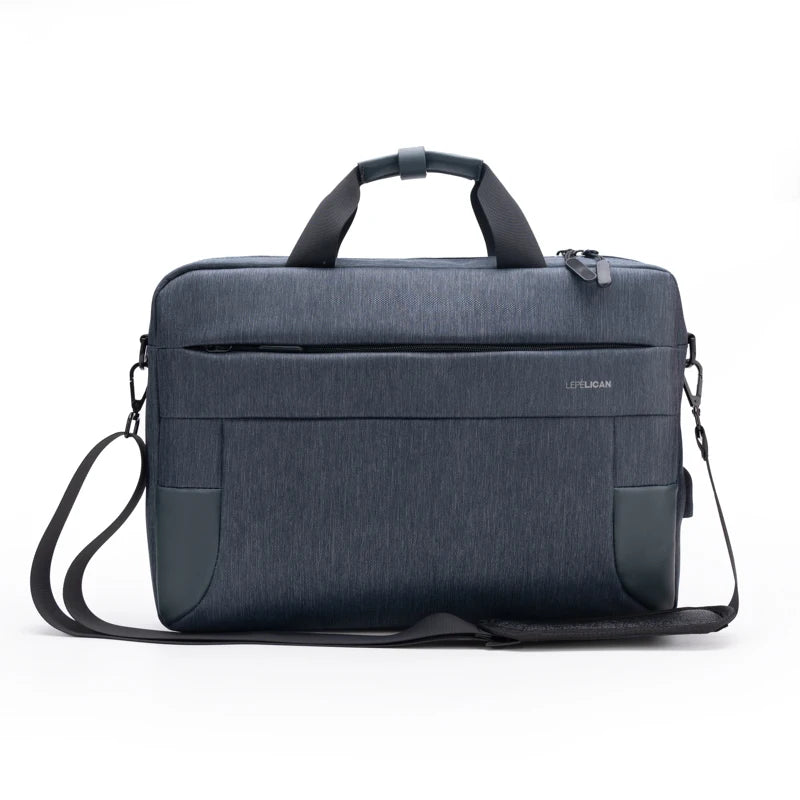 JMT-829322 Genuine Leather Laptop Shoulder Bag for Business and Office Use