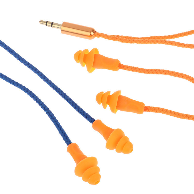 JMT-829642 Wired Soundproof Earbuds with Multiple Length Options in Blue and Yellow