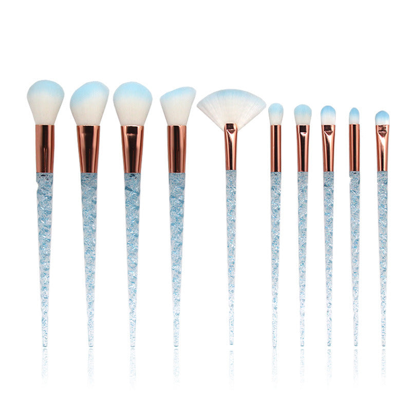 JMT-829770 Colorful 10-Piece Spiral Makeup Brush Set with Man-Made Fiber and Plastic Handles