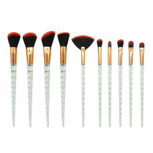 JMT-829770 Colorful 10-Piece Spiral Makeup Brush Set with Man-Made Fiber and Plastic Handles