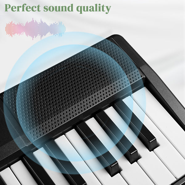 JMT-830538 61-Key Portable Folding Electronic Keyboard in Black