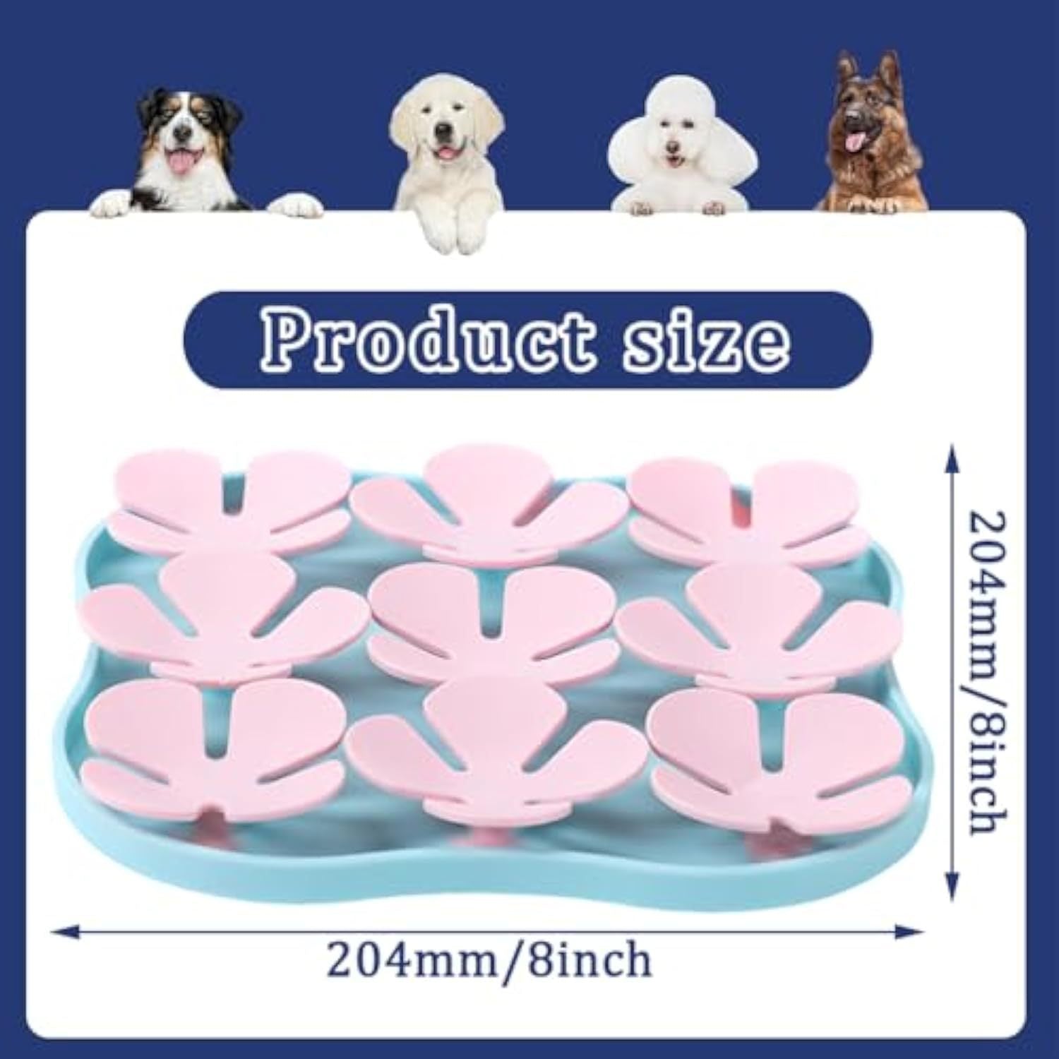 JMT-830666 Silicone Slow Feeder Mat for Dogs - Interactive Lick Pad with Suction Cups for Calming and Training