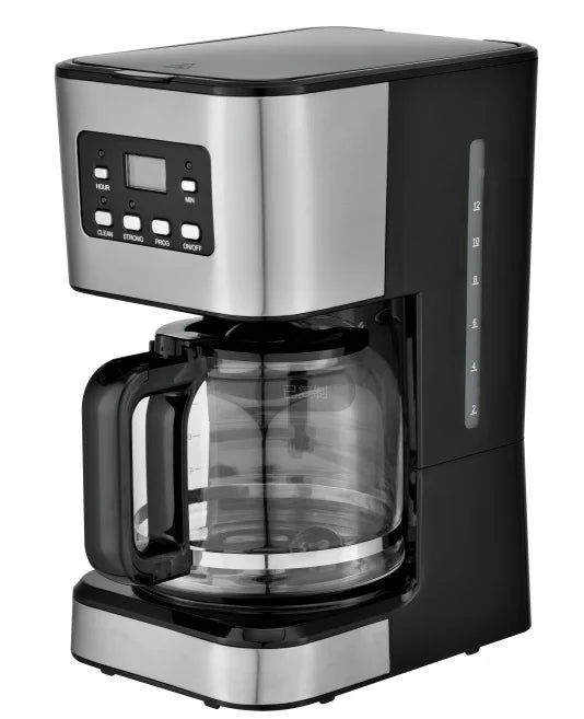 JMT-830922 10-12 Cup Glass Electric Coffee Maker with LCD Screen and Stainless Steel Design