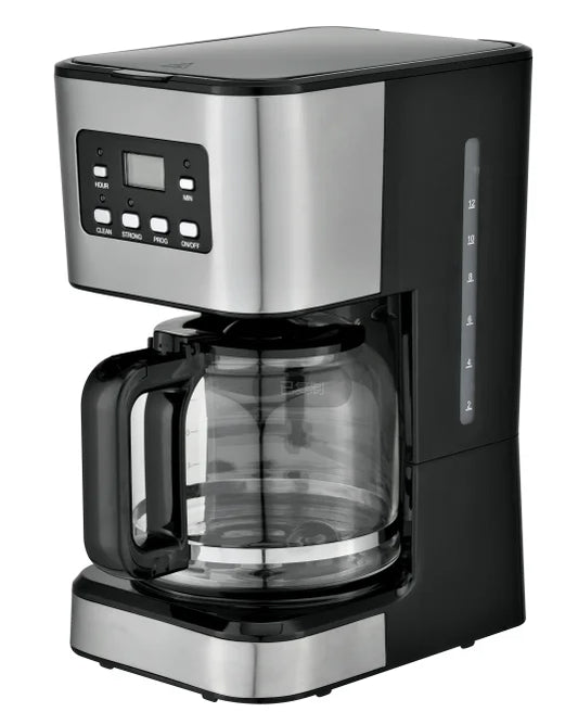 JMT-830922 10-12 Cup Glass Electric Coffee Maker with LCD Screen and Stainless Steel Design