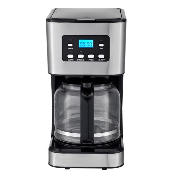 JMT-830922 10-12 Cup Glass Electric Coffee Maker with LCD Screen and Stainless Steel Design