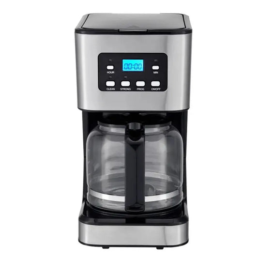 JMT-830922 10-12 Cup Glass Electric Coffee Maker with LCD Screen and Stainless Steel Design