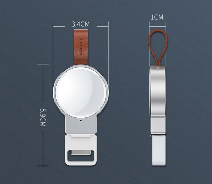 JMT-830986 Portable Magnetic Wireless Charger for Apple Watch Series 4/3/2/1, Compatible with iPhone Models, 2.5W Output, Aluminum Alloy Construction