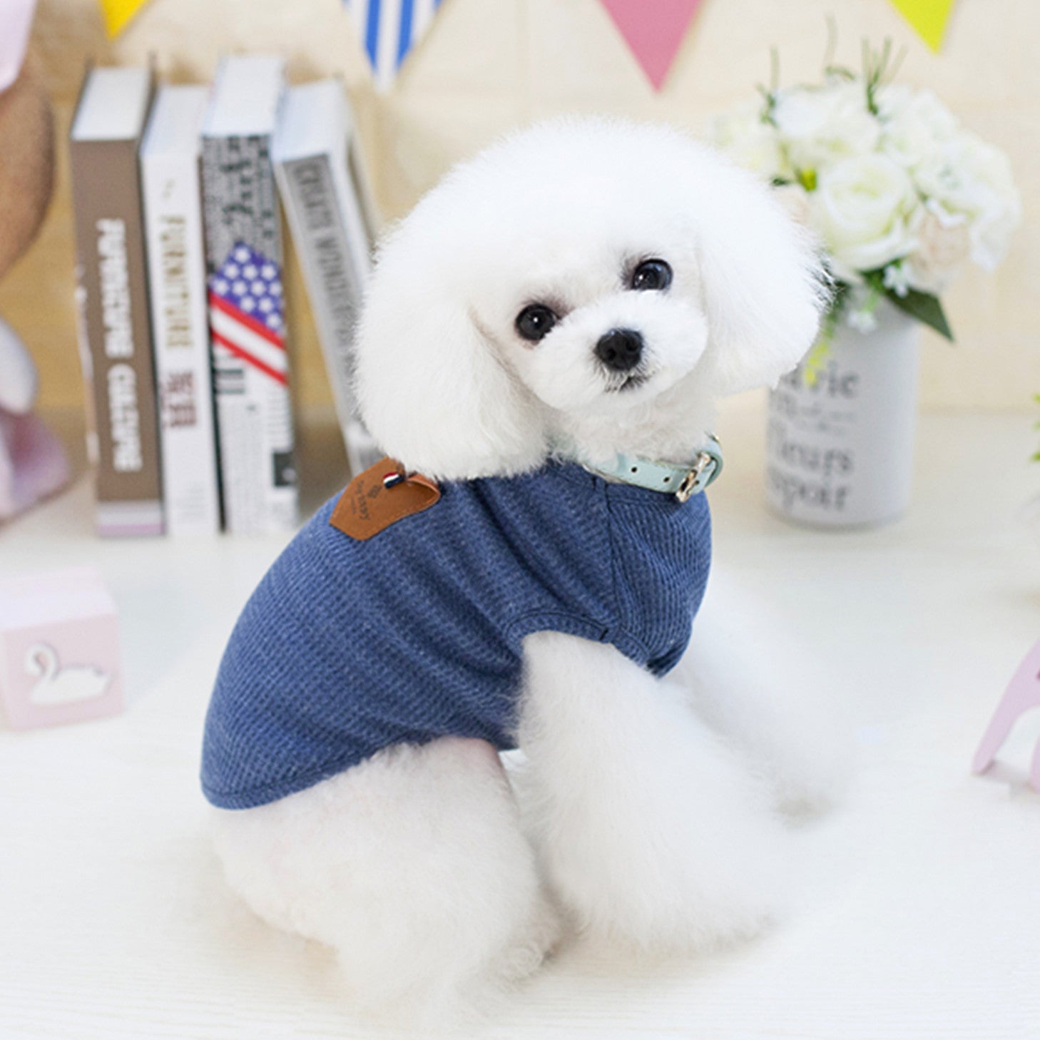JMT-831434 Breathable Cotton Dog Vest in Solid Color - Casual Style for All Genders