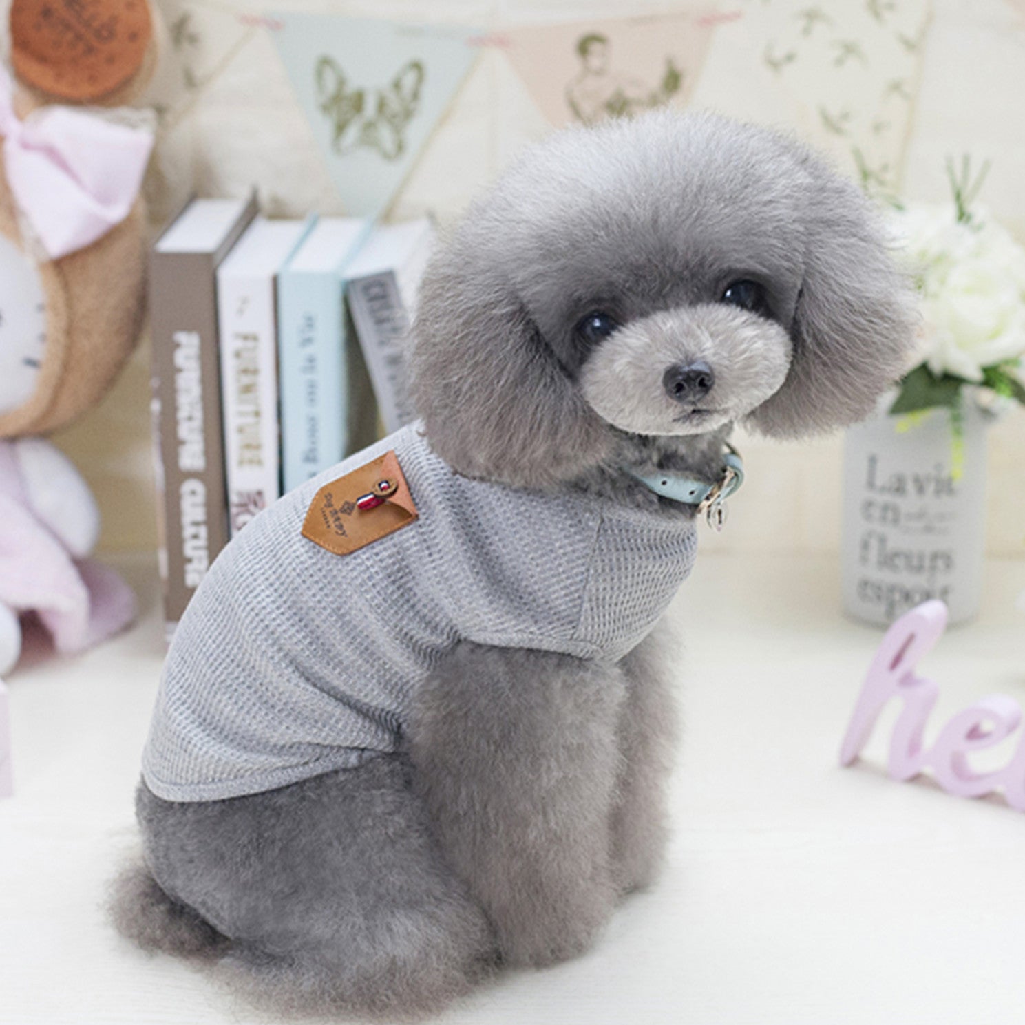 JMT-831434 Breathable Cotton Dog Vest in Solid Color - Casual Style for All Genders
