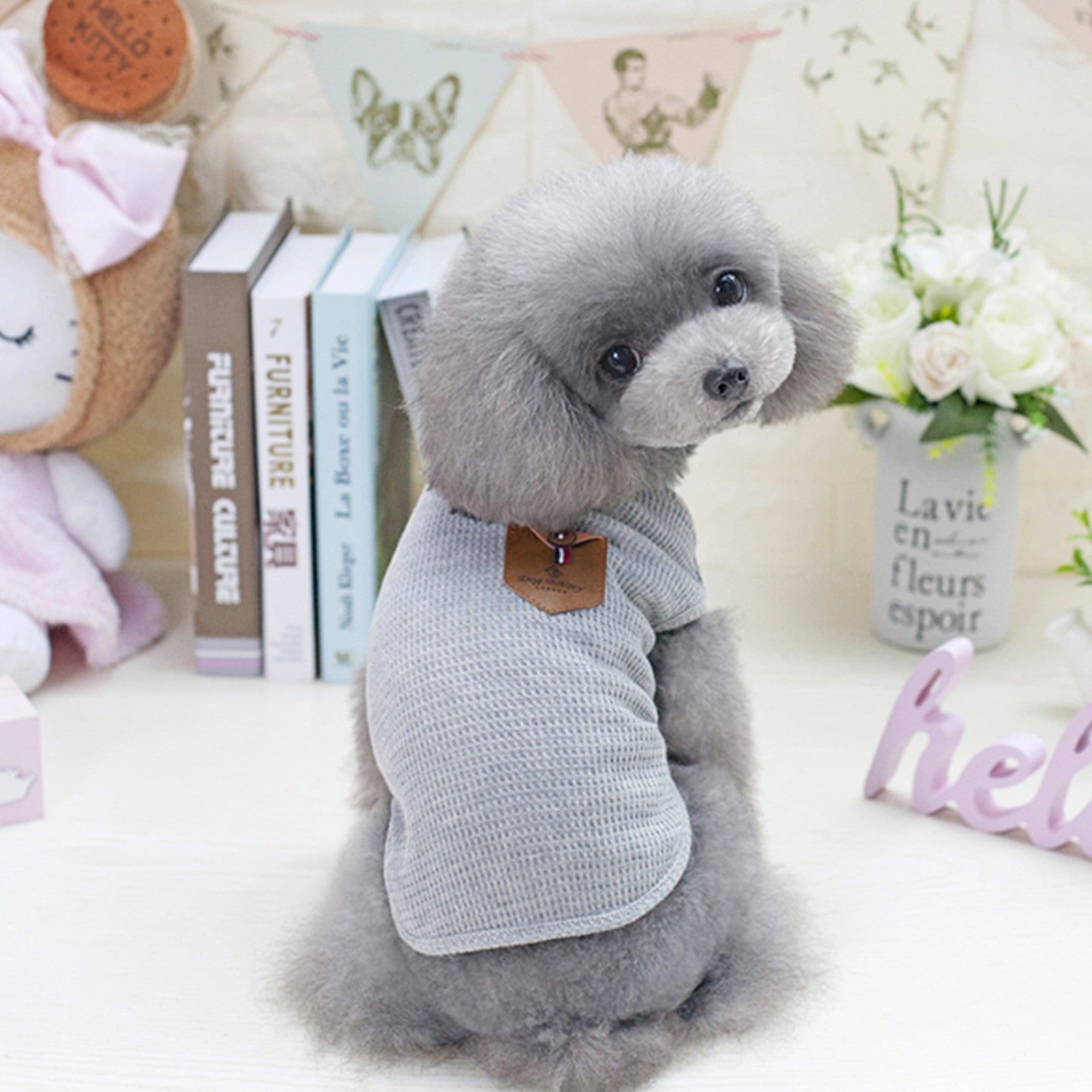 JMT-831434 Breathable Cotton Dog Vest in Solid Color - Casual Style for All Genders