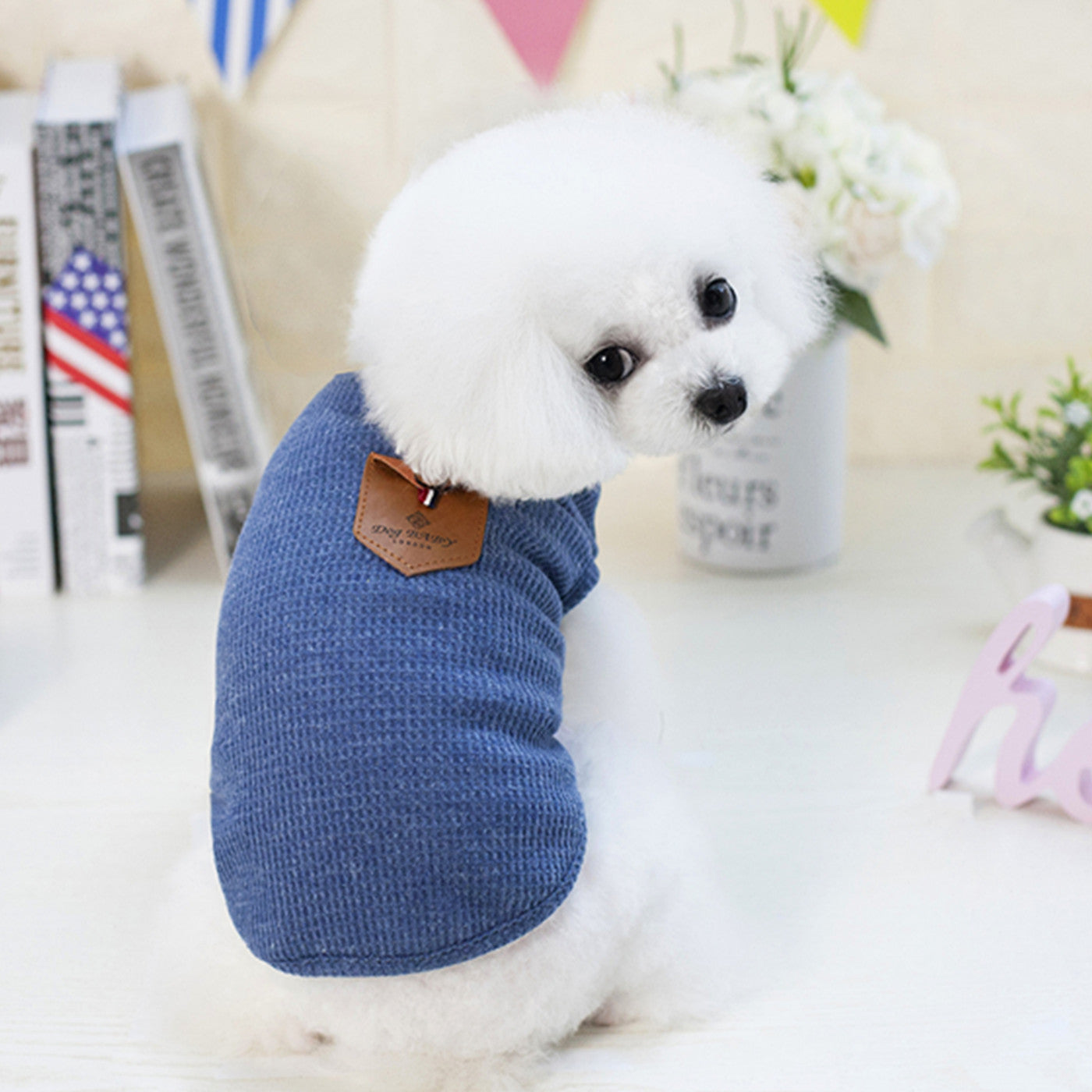 JMT-831434 Breathable Cotton Dog Vest in Solid Color - Casual Style for All Genders