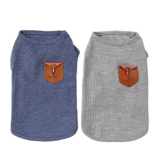 JMT-831434 Breathable Cotton Dog Vest in Solid Color - Casual Style for All Genders