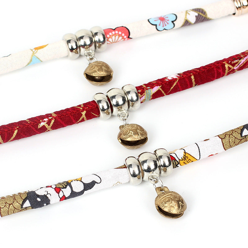 JMT-832458 Adjustable PU Dog Collar with Bell - Available in White and Red, Sizes XS to L