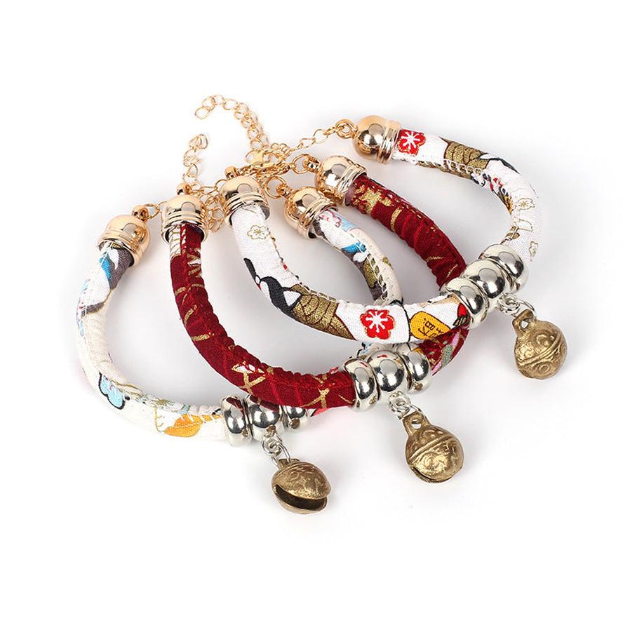 JMT-832458 Adjustable PU Dog Collar with Bell - Available in White and Red, Sizes XS to L