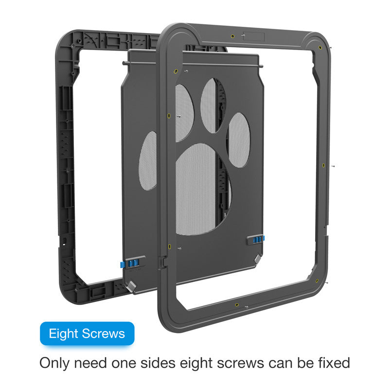 JMT-832778 Durable Paw Print Anti-Bite Screen Door for Medium and Large Dogs, 37cmW x 42cmH, with Automatic Magnetic Closure