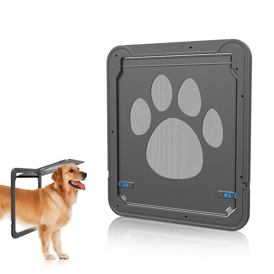 JMT-832778 Durable Paw Print Anti-Bite Screen Door for Medium and Large Dogs, 37cmW x 42cmH, with Automatic Magnetic Closure