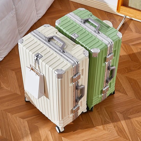 JMT-832842 Durable 4-Wheel Soft Shell Travel Luggage Set with Carry-On Trolley Suitcase