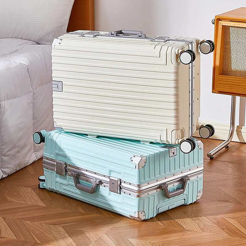 JMT-832842 Durable 4-Wheel Soft Shell Travel Luggage Set with Carry-On Trolley Suitcase