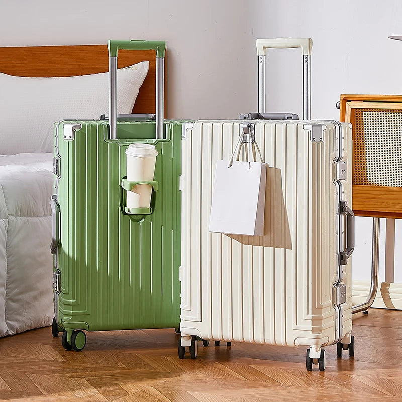 JMT-832842 Durable 4-Wheel Soft Shell Travel Luggage Set with Carry-On Trolley Suitcase