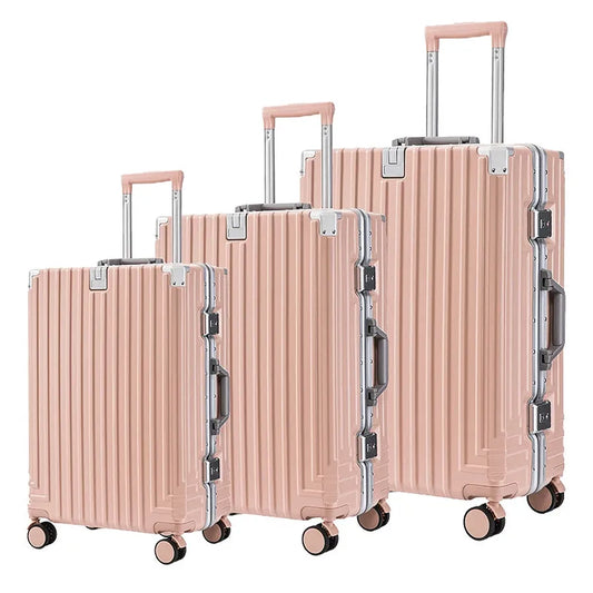 JMT-832842 Durable 4-Wheel Soft Shell Travel Luggage Set with Carry-On Trolley Suitcase