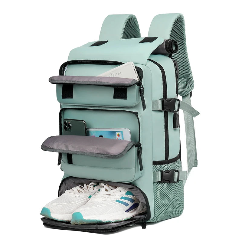 JMT-832970 Waterproof 17 Inch Nylon Laptop Backpack with Shoe Compartment and USB Port