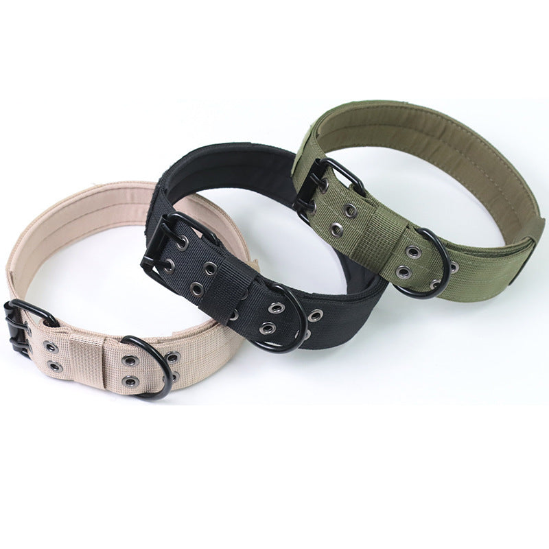 JMT-833610 Adjustable Military Dog Collar with Metal D Ring and Buckle for Medium to Large Dogs