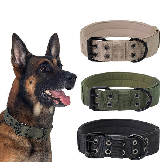 JMT-833610 Adjustable Military Dog Collar with Metal D Ring and Buckle for Medium to Large Dogs