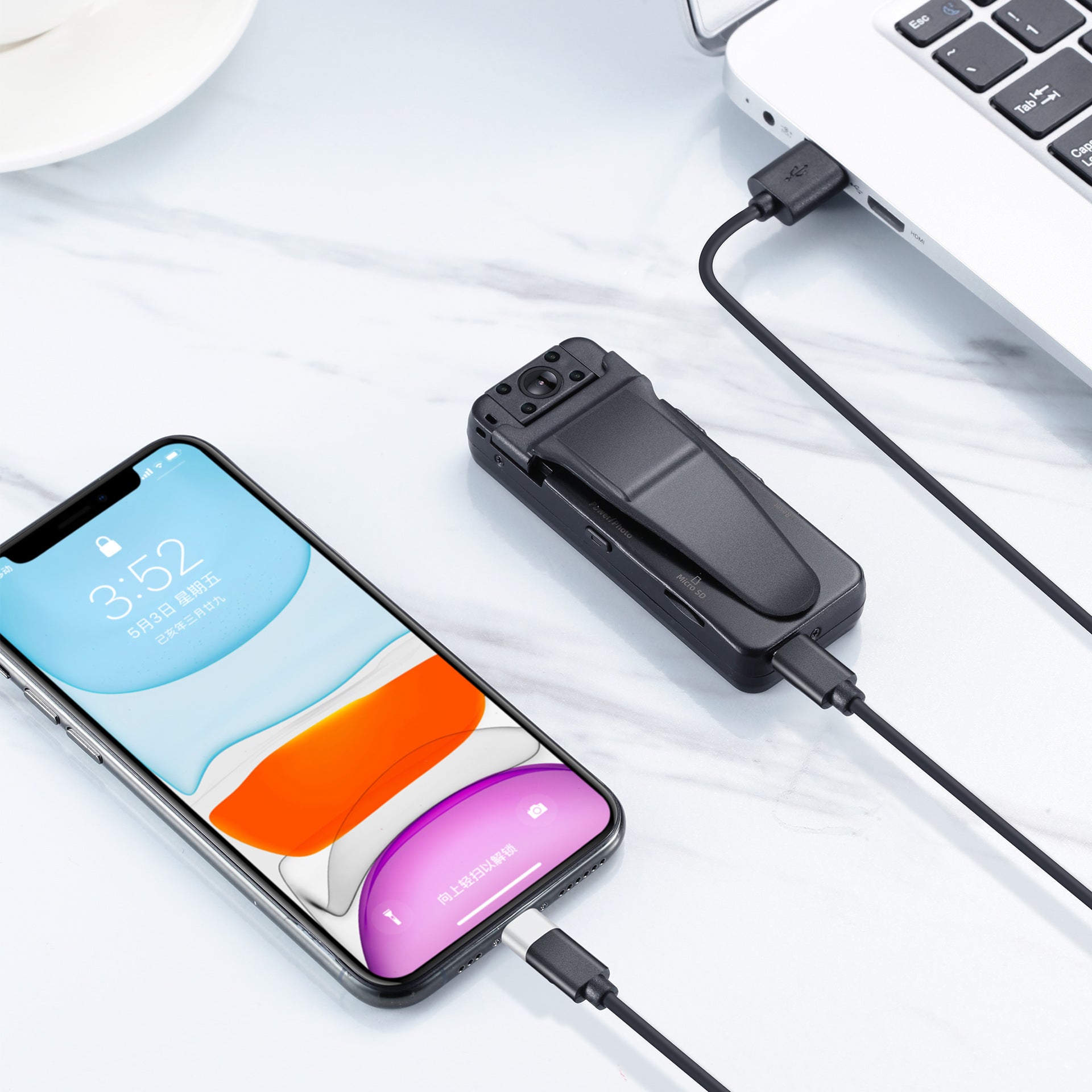 JMT-833866 Portable High-Definition Camera with Rotating Lens for Direct Recording