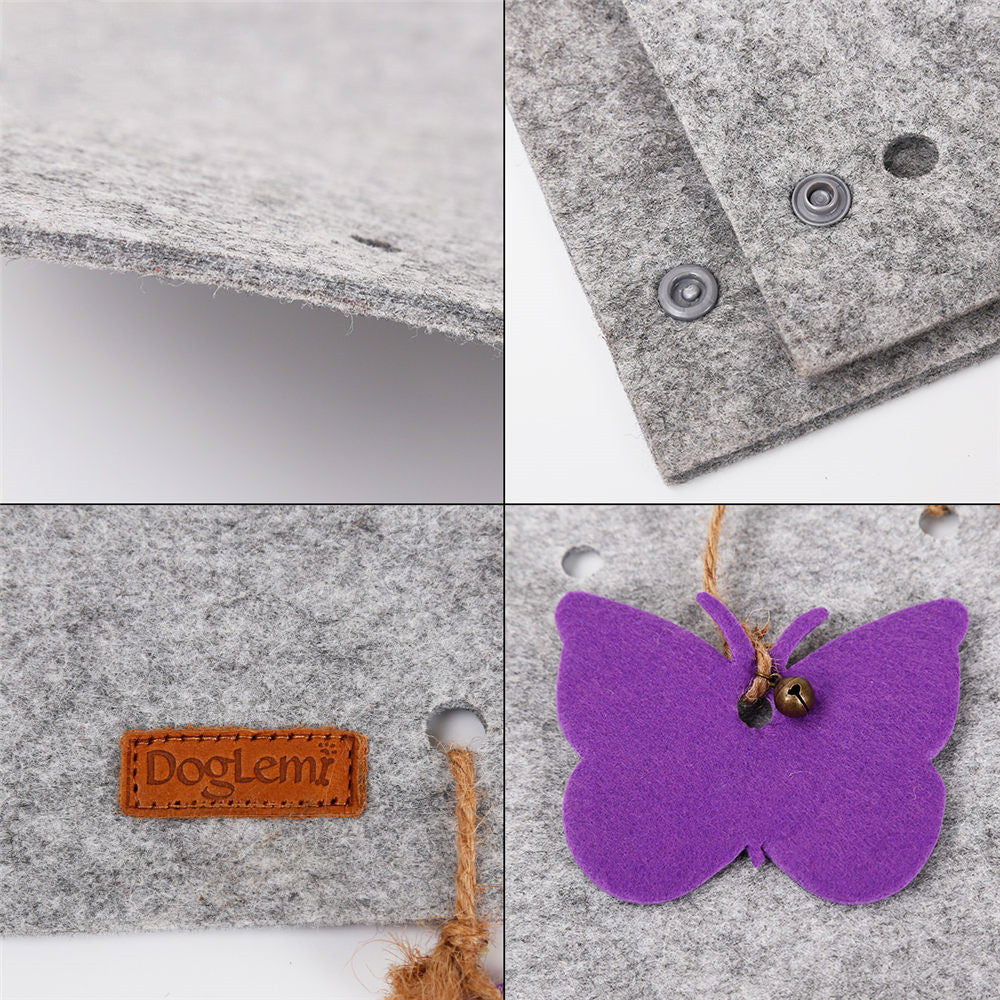 JMT-833930 Splicable Folding Cat Tunnel Toy - Durable Felt Cloth, Gray & Green, 79x45cm