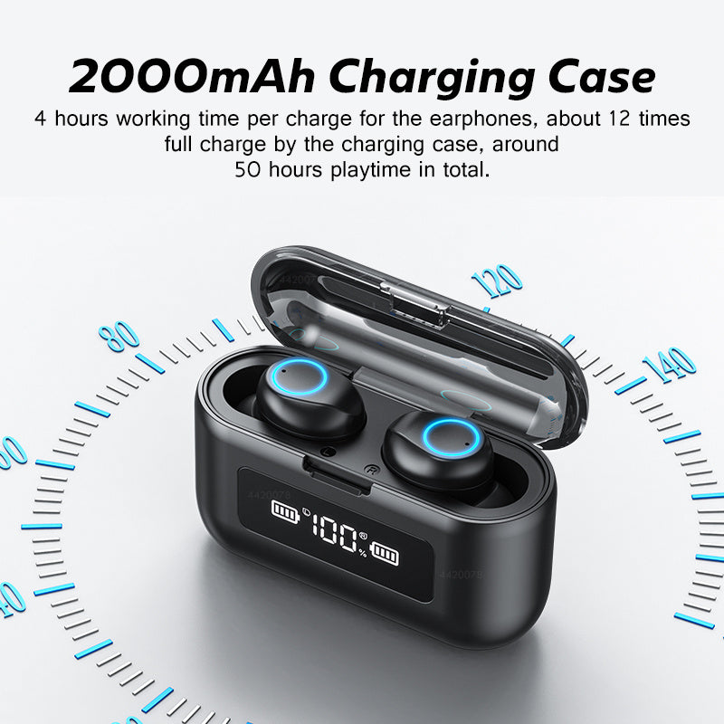 JMT-834762 Wireless Bluetooth Sports Headset with Waterproof Technology and 9D Sound, Touch Control Features