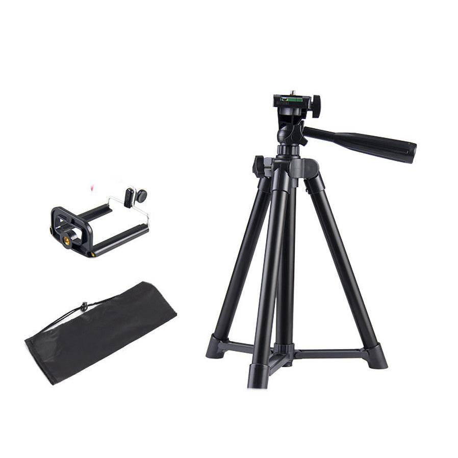 JMT-834954 Versatile Aluminum Alloy Tripod Set with U-Shaped Clip and Cloth Bag for Mobile Phone Live Support