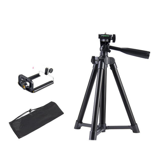 JMT-834954 Versatile Aluminum Alloy Tripod Set with U-Shaped Clip and Cloth Bag for Mobile Phone Live Support