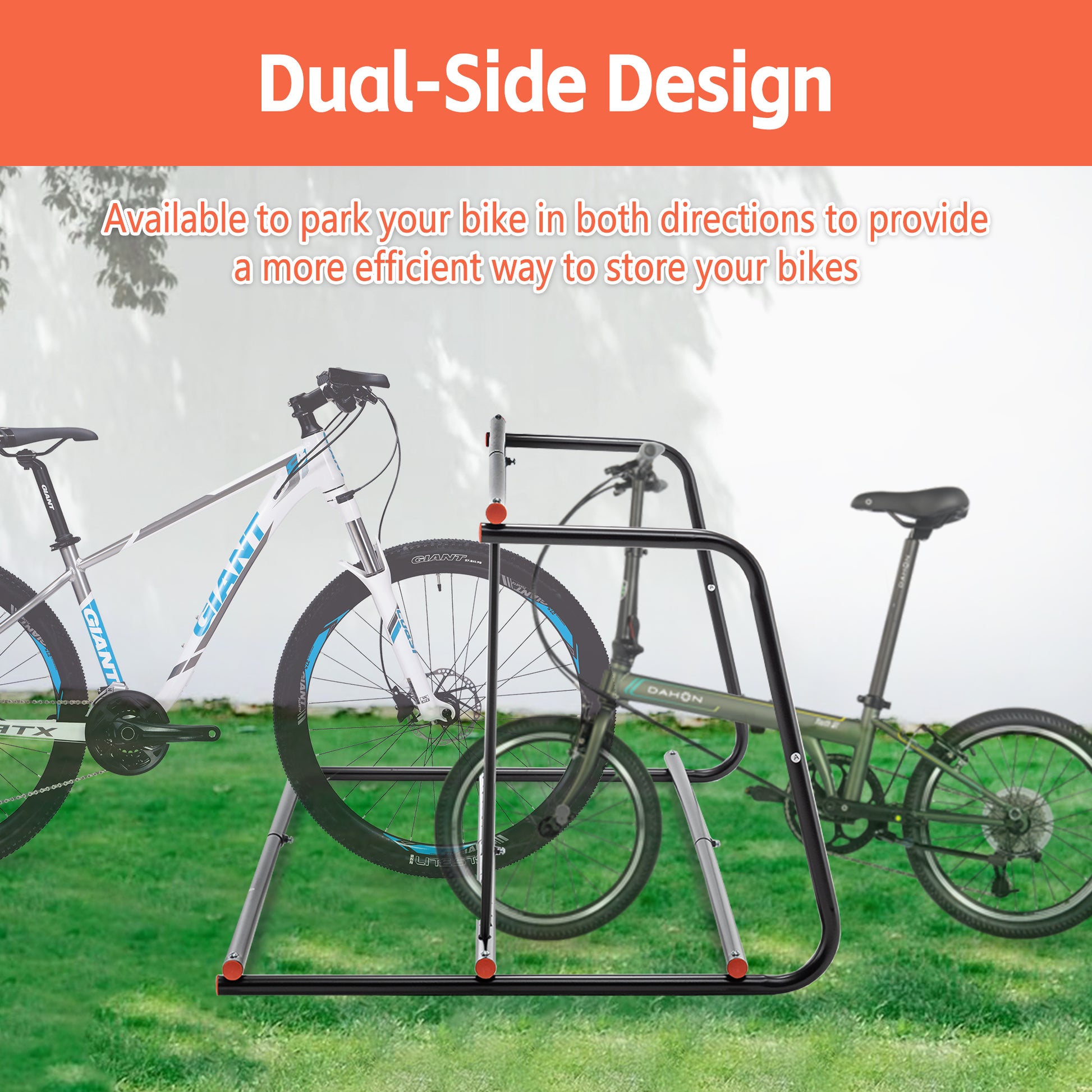 JMT-835018 Heavy-Duty Double-Sided Outdoor Bike Rack for Garage and Yard Storage - Easy Assembly, Holds 10 Bikes