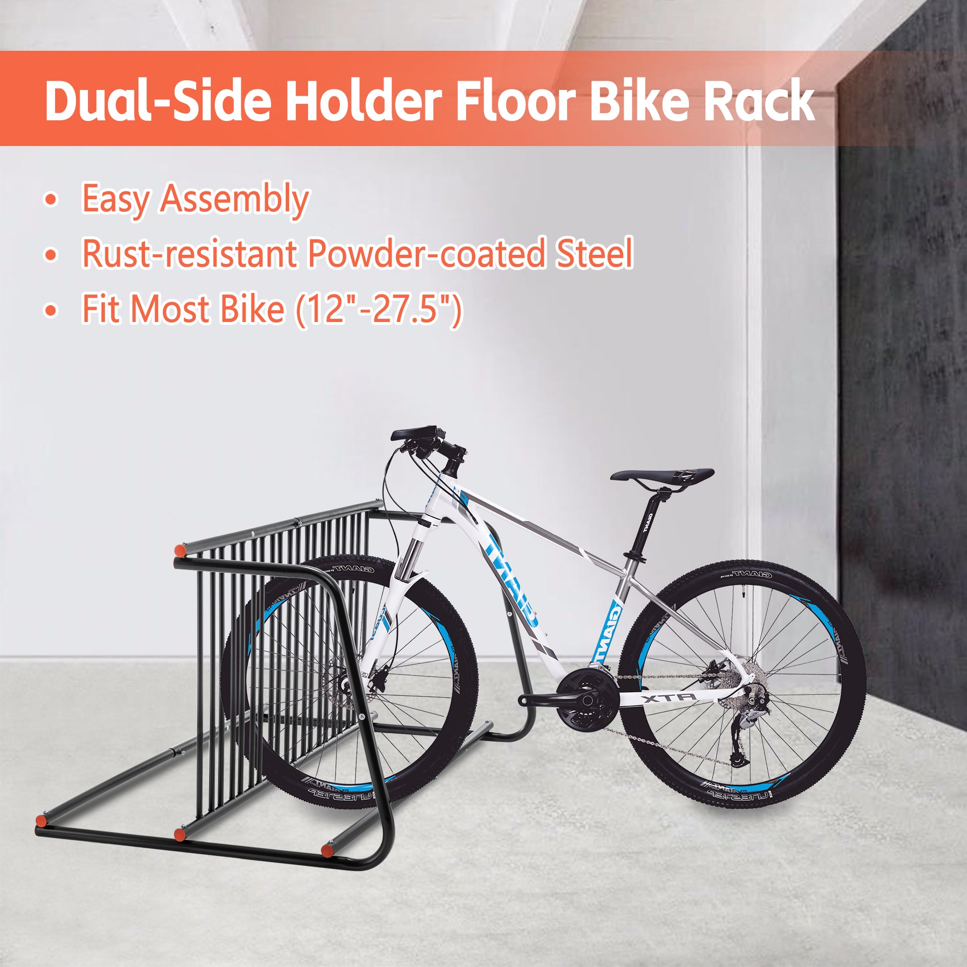 JMT-835018 Heavy-Duty Double-Sided Outdoor Bike Rack for Garage and Yard Storage - Easy Assembly, Holds 10 Bikes