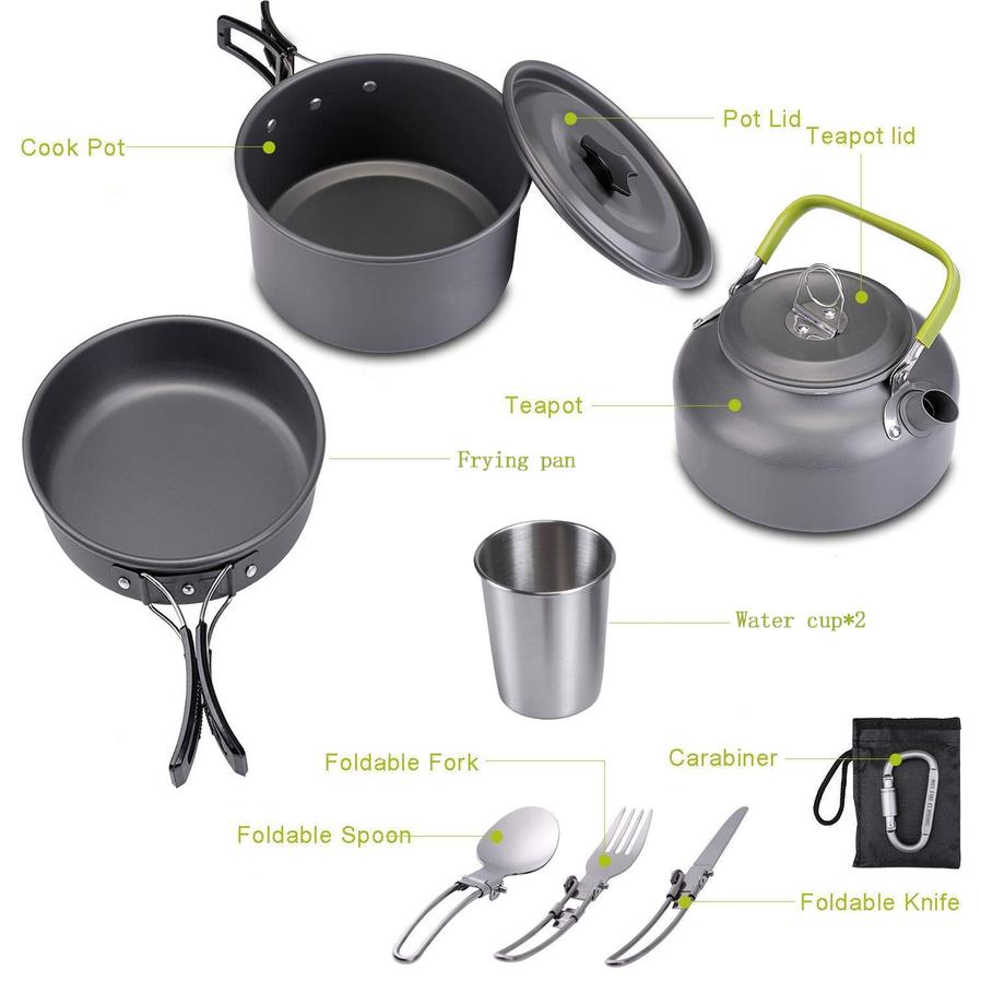 JMT-835146 Compact Outdoor Kettle Set for 2-3 Person Camping and Cooking