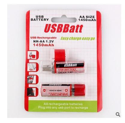 JMT-835594 USB Rechargeable AA Ni-MH Batteries 1450mAh 1.2V for Home Electronics