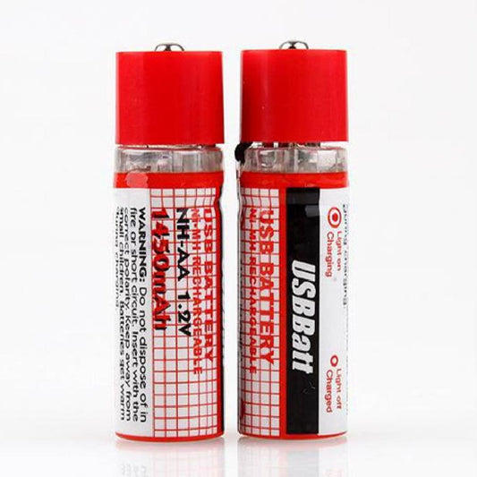 JMT-835594 USB Rechargeable AA Ni-MH Batteries 1450mAh 1.2V for Home Electronics