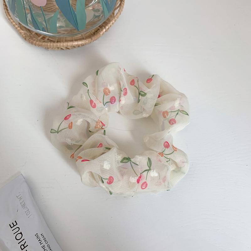 JMT-835786 Korean Fruit Pig Large Intestine Organza Hair Tie Rubber Band for Women