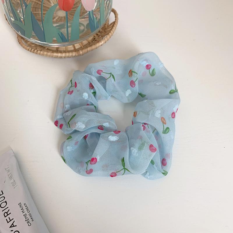 JMT-835786 Korean Fruit Pig Large Intestine Organza Hair Tie Rubber Band for Women