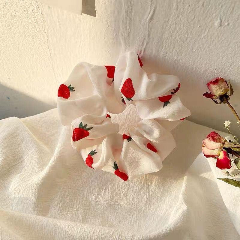 JMT-835786 Korean Fruit Pig Large Intestine Organza Hair Tie Rubber Band for Women