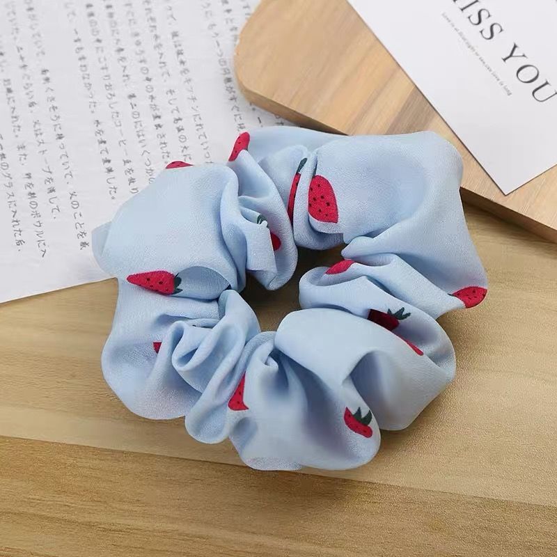 JMT-835786 Korean Fruit Pig Large Intestine Organza Hair Tie Rubber Band for Women