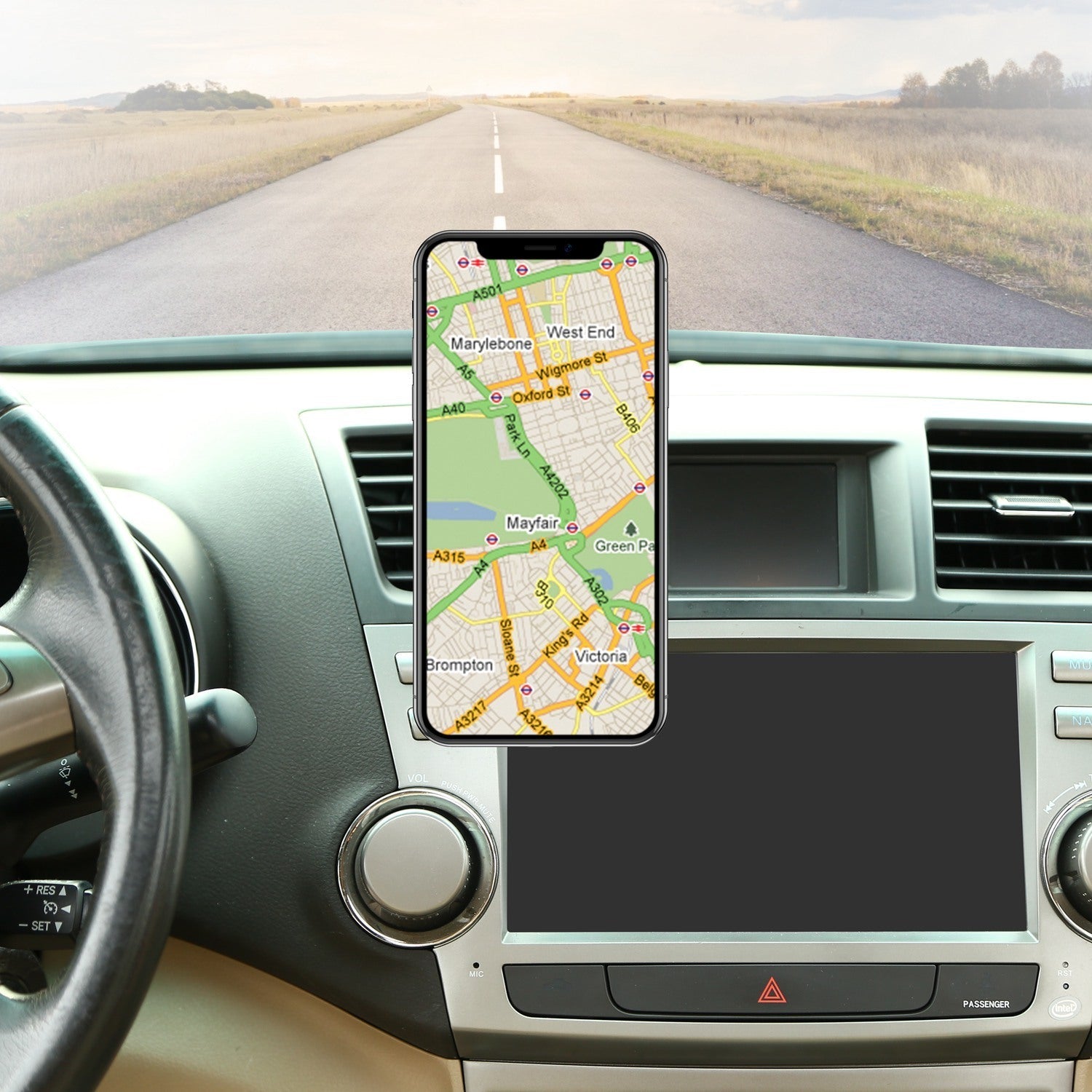JMT-835786 Magnetic Qi Wireless Car Charger for iOS and Android Devices with 360° Rotation and Multi-Protection Features