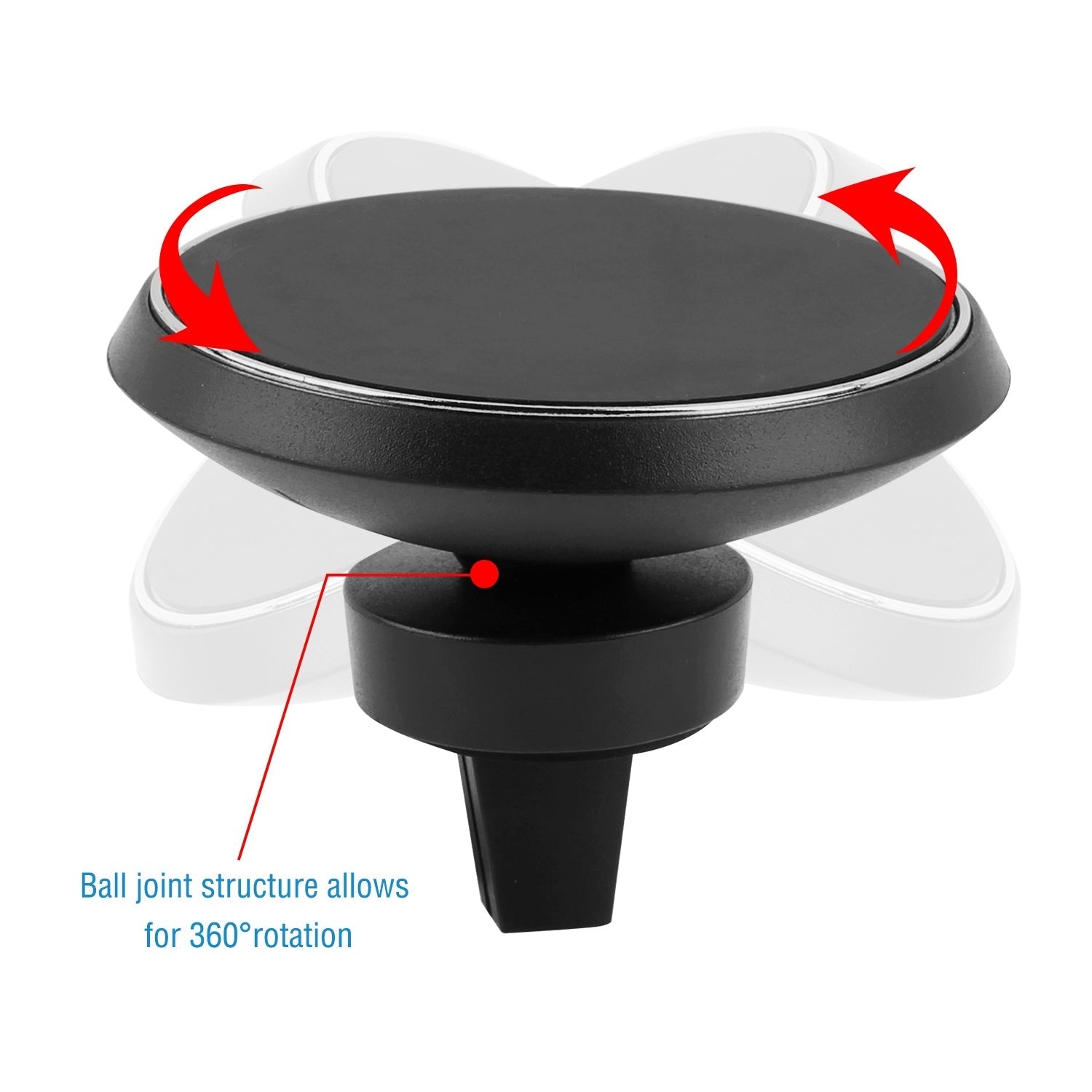 JMT-835786 Magnetic Qi Wireless Car Charger for iOS and Android Devices with 360° Rotation and Multi-Protection Features