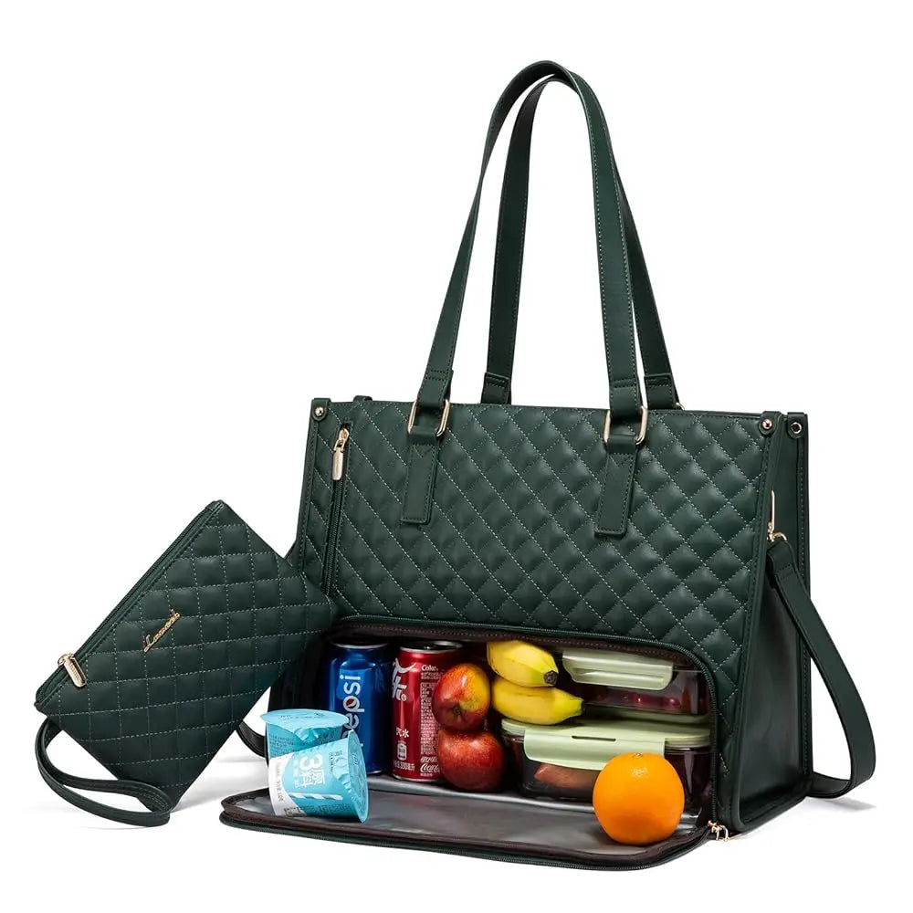 JMT-835978 Stylish Insulated Lunch Box and Laptop Handbag Set for Women - Waterproof Daily Use Shoulder Bags