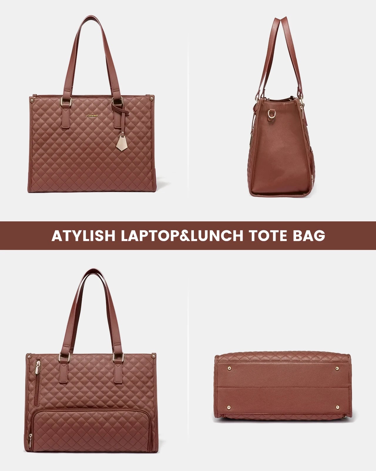 JMT-835978 Stylish Insulated Lunch Box and Laptop Handbag Set for Women - Waterproof Daily Use Shoulder Bags